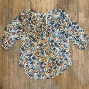 Button Down Floral Blouse